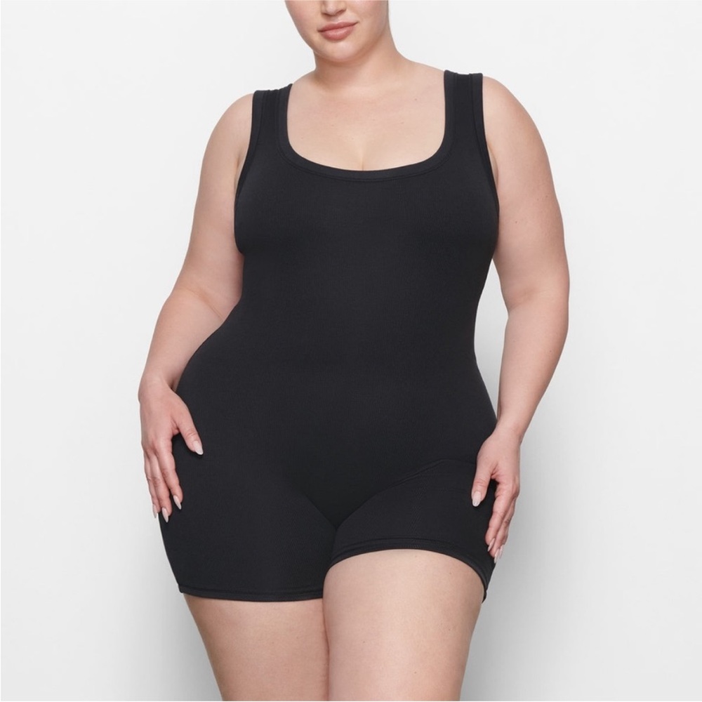 SKIMS COTTON RIB ONESIE in Soot NEW